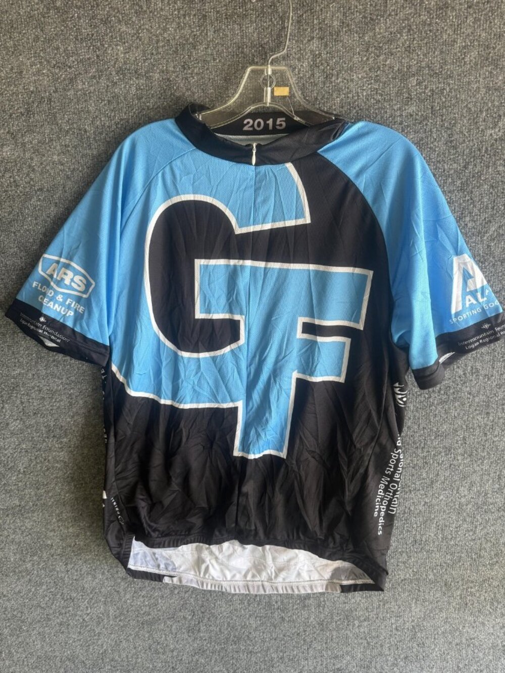 Primal Cycling Jersey Mens XXLarge Blue Black GF 1/4 Zip Short Sleeve Pockets